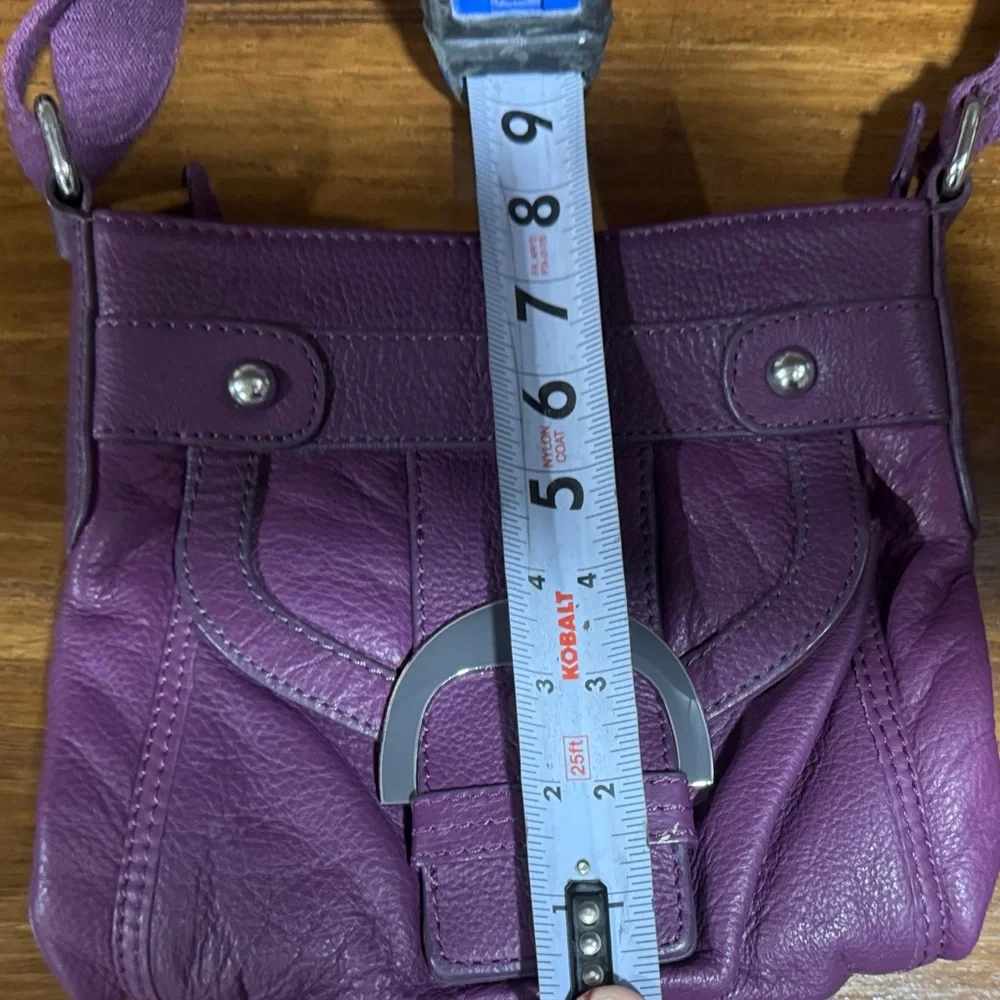 Vintage Purple Leather Crossbody Bag - Picture 12 of 12